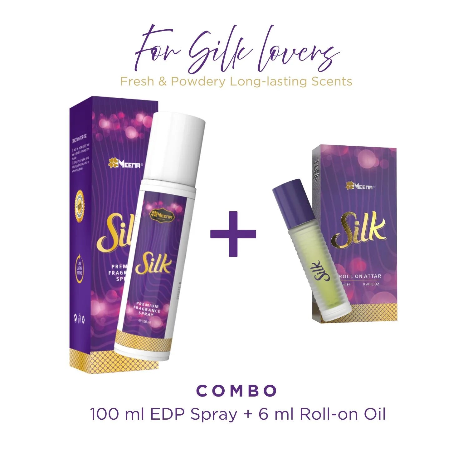 Meena Silk EDP Spray(100ml) & Perfume Oil(6ml) Combo